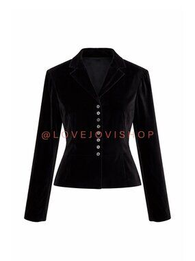 Blazer | GAP Black Velvet Vintage 90s | Romantic Victorian | Button Front | 10